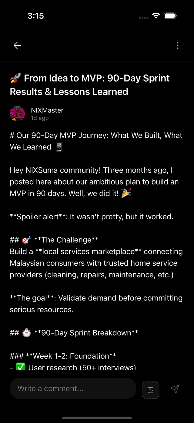 Nix Community App Screen 2